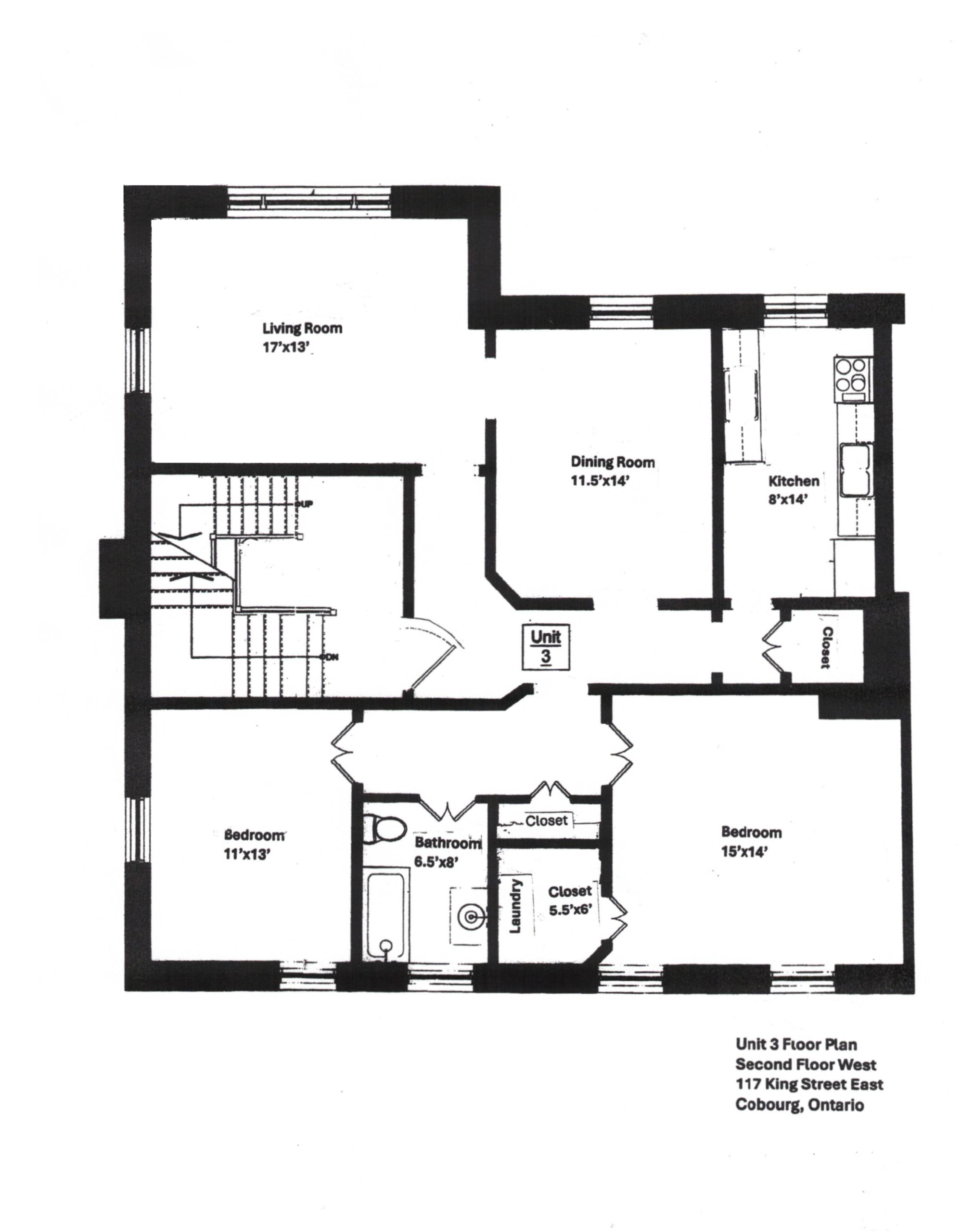 Apt. 3 Floor Plan, 117 King St. E., Cobourg, 24-08-2026 (1)